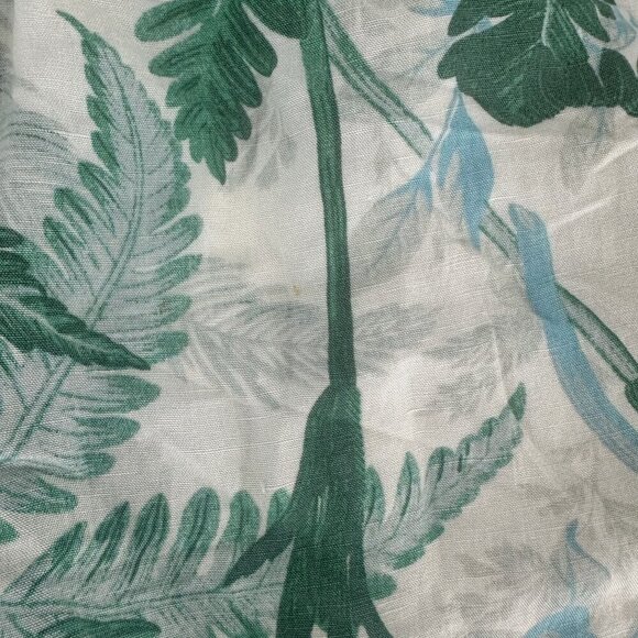 H&M Womens Linen Blend Tropical Print Shorts Size S Green & White - Picture 6 of 7